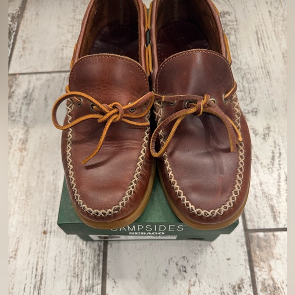 Sebago Campsides Size 9.5M Brown Leather Scout Camp Moc - Picture 3 of 9